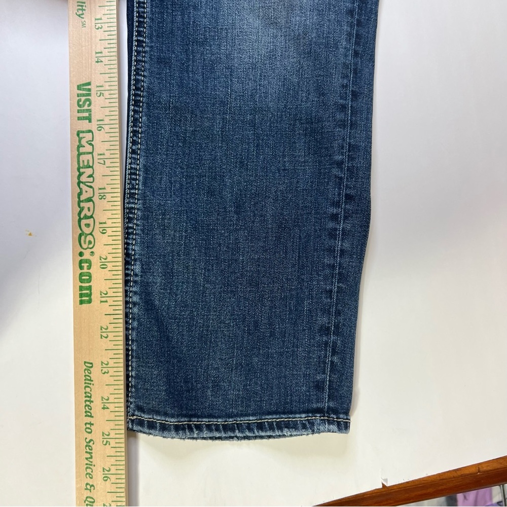 Suki Mid Rise Americana Capri Silver Jeans 32 Suki American Flag Embroidered - Picture 16 of 16